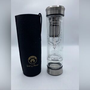 Spirit of Phoenix-Crystal Infusion Drinking Glass Bottle With Protective Sleeve